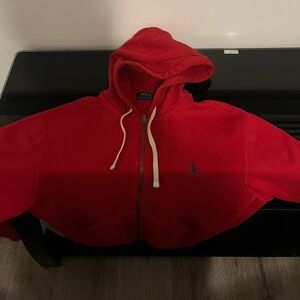 Red Polo Zip Up